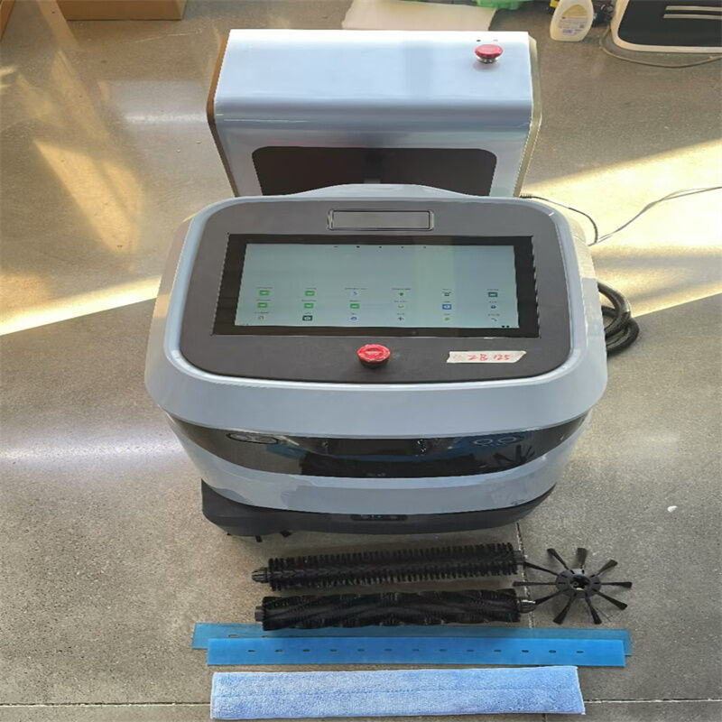 Heavy-duty robot vacuum and scrubber designed for high-traffic commercial areas like airports and malls