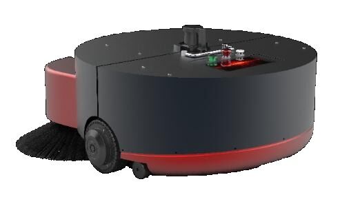 Autonomous commercial sweeper robot designed for 24/7 operation in distribution centers and logistics hubs