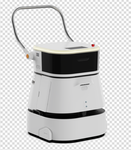 High-productivity commercial scrubber robot with fast drying time to minimize disruption in high-traffic areas