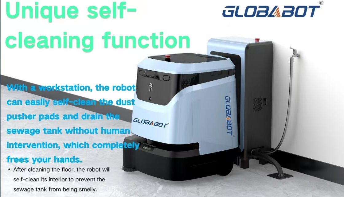 Schedule automated cleanings with this advanced commercial robot vacuum and scrubber for retail stores