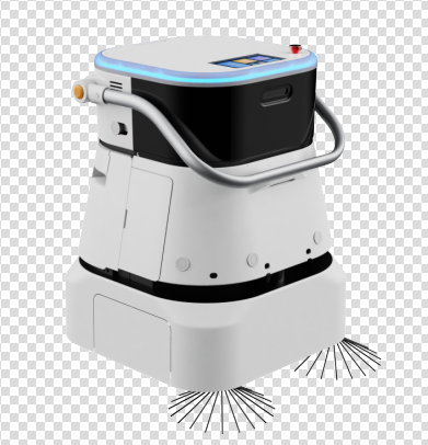  Commercial-grade robot vacuum and scrubbing machine that vacuums debris and scrubs sticky spills simultaneously