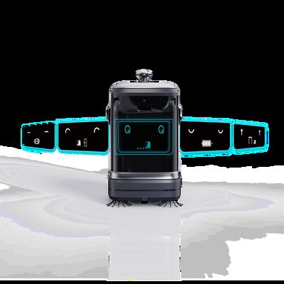 Hygienic commercial robot vacuum and scrubber with optional UV sterilization for healthcare environments